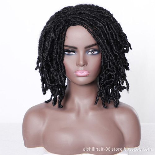 wholesale heat resistant Butterfly Locs Crochet wigs twisted braided wigs for black women Long and medium synthetic hair wigs